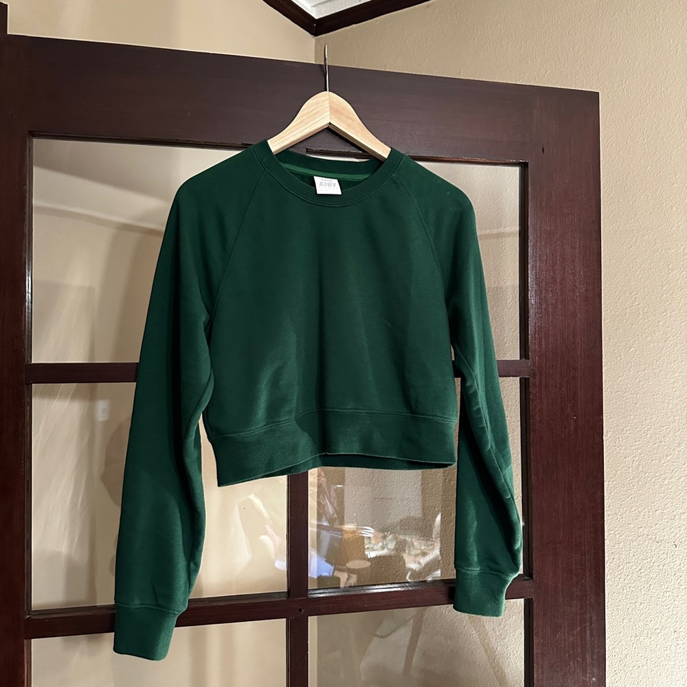 TNA Forest Green Cropped Crew Sweatshirt